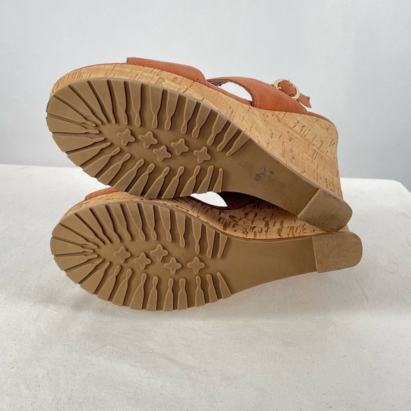 Diane Von Furstenberg Sylvia Suede Wedge Sandals in Brown Size 8.5 - Picture 5 of 8